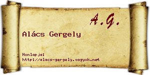 Alács Gergely névjegykártya
